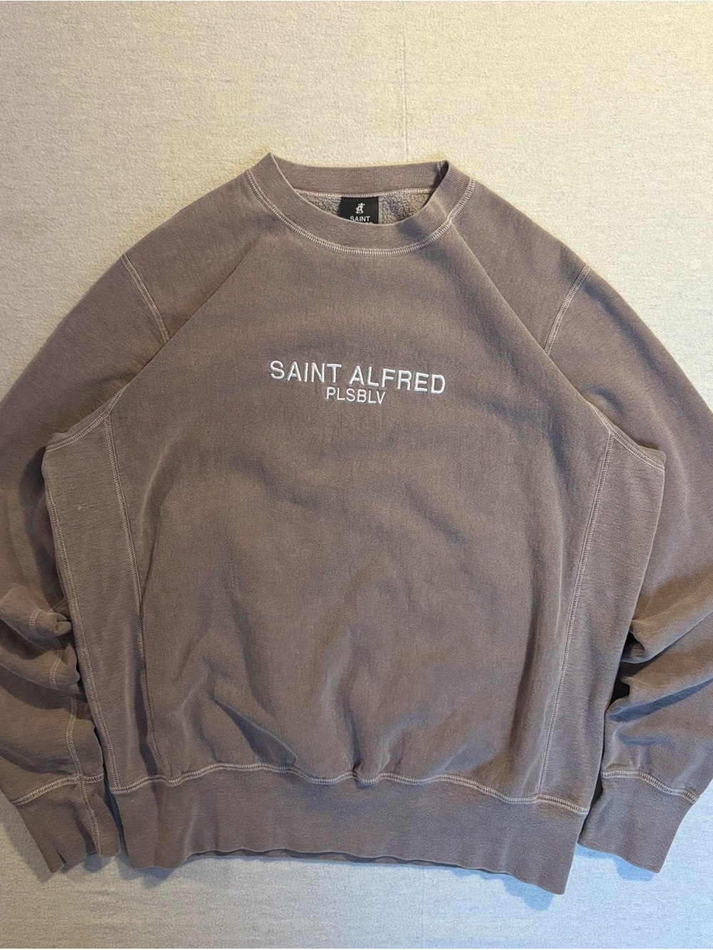Men's Washed Crewneck Sweatshirt in Taupe